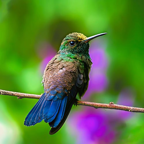 Blue-tailed Hummingbird in Pacific Slope habitat during a Birdwatching Guatemala tour
